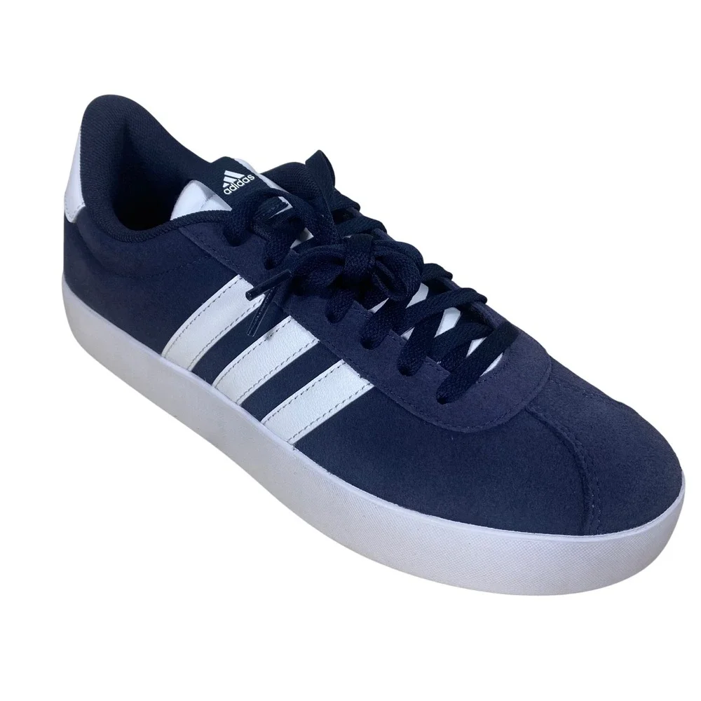 NEW Adidas VL Court 3.0 Mens Navy Blue White Suede Skateboard Shoes Size 10.5 - Picture 1 of 9